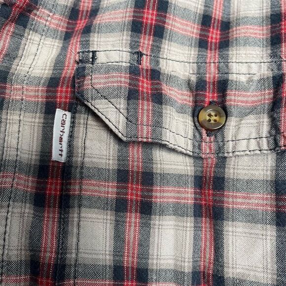 Carhartt Men's M Plaid Button-Up Work Shirt Long Sleeve Multicolor - Picture 3 of 8